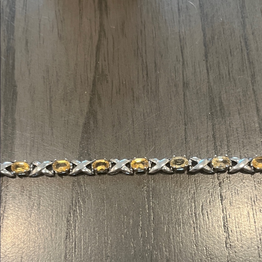 Citrine and silver Gemstone Bracelet